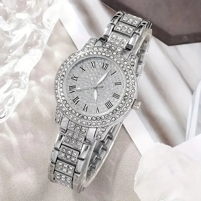 5PCS Women’s Luxury Jewelry & Watch Set - طقم نسائي فاخر 5 قطع