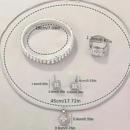 5PCS Women’s Luxury Jewelry & Watch Set - طقم نسائي فاخر 5 قطع