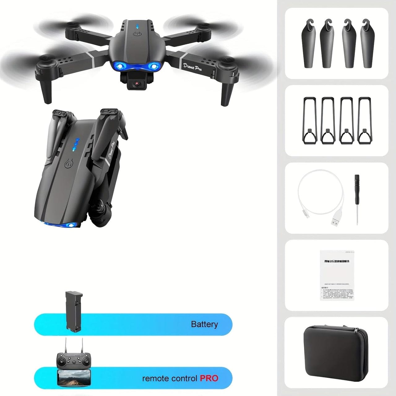 E99 Pro 8K Drone – Dual Camera– طائرة بدون طيار E99 Pro 8K – كاميرا مزدوجة، GPS 5G وبطارية مزدوجة