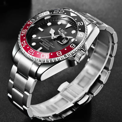 LIGE 2024 New Mens Watches Top Brand Luxury Fashion Date Clock Sport Mens Quartz Wristwatchساعات رجالية جديدة من LIGE 2024، علامة تجارية فاخرة، ساعة رياضية للرجال، كوارتز، ساعة معصم
