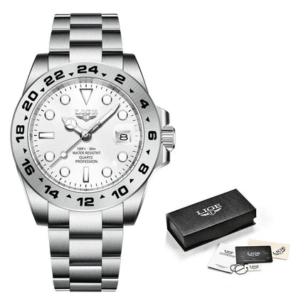 LIGE 2024 New Mens Watches Top Brand Luxury Fashion Date Clock Sport Mens Quartz Wristwatchساعات رجالية جديدة من LIGE 2024، علامة تجارية فاخرة، ساعة رياضية للرجال، كوارتز، ساعة معصم