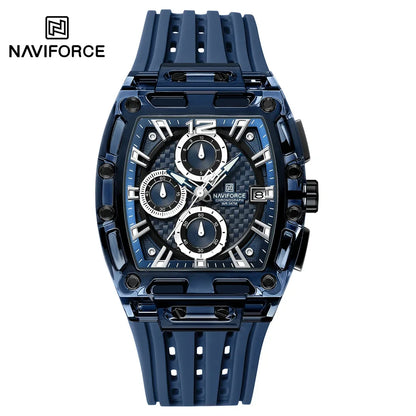 NAVIFORCE NF 7105 Men Watch Sport Top Brand Luxury  Date Original Wristwatch Silicone Strap Quartz Clock ساعة NAVIFORCE NF 7105 للرجال رياضية فاخرة من أفضل العلامات التجارية العسكرية كرونوغراف وتاريخ ساعة يد أصلية بحزام من السيليكون وساعة كوارتز